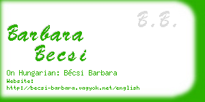 barbara becsi business card